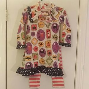 Jelly the pug Halloween dress/tunic leggings 4 NWT